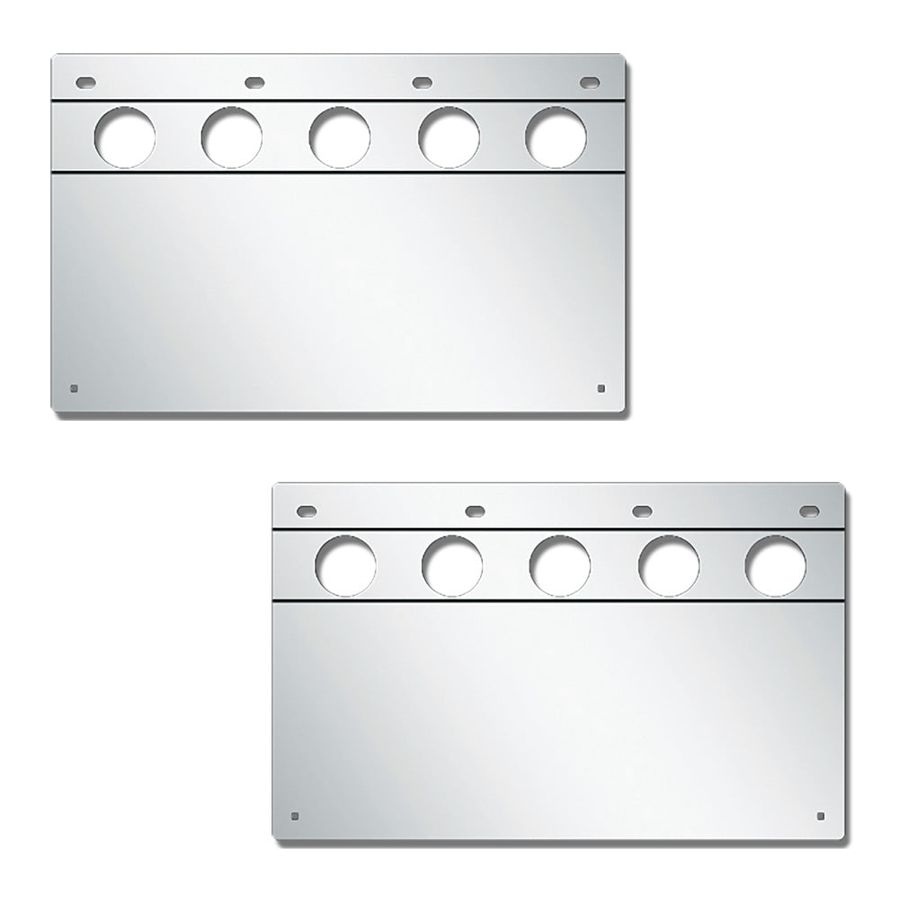 15" x 24" Stainless Blank Anti-Sail Light - 2" Light Cutouts