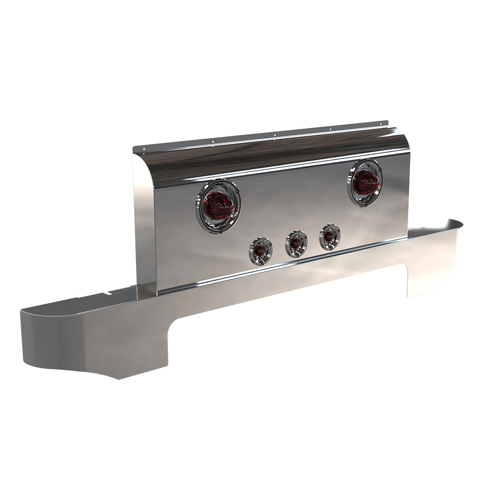 Peterbilt Curved Sleeper Shock Cover with 2 Regular and 3 Mini Watermelon Lights