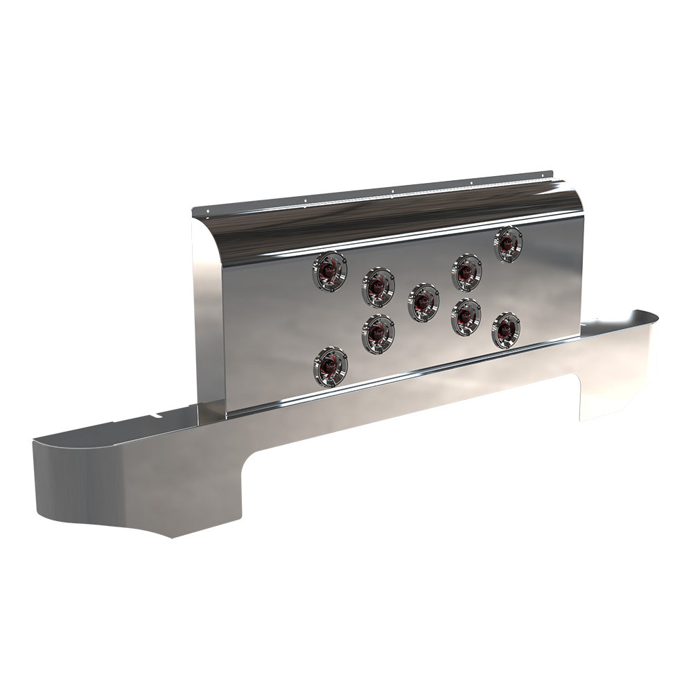 Peterbilt Curved Sleeper Shock Cover with 9 Mini Watermelon Lights in X Design