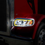 Peterbilt 388, 389, 567 Projection Headlight with LED Turn Signal & Position Light Bar