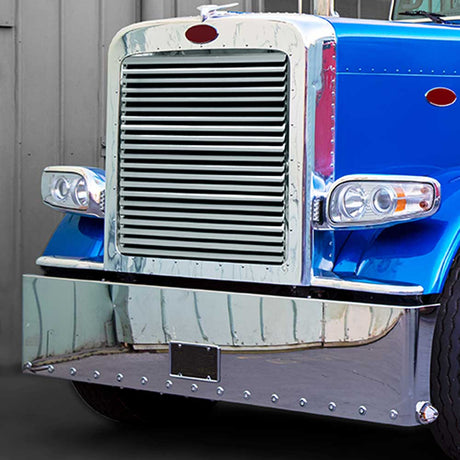 20" Eagle roll short fender stainless steel with light and license cutout bumper, close-up