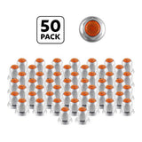 33mm x 2" Chrome Steel Reflector Nut Cover with Flange - Push On, 50 Pack