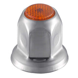 33mm x 2" Chrome Steel Reflector Nut Cover with Flange - Push On
