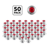 33mm x 2" Chrome Steel Reflector Nut Cover with Flange - Push On, 50 Pack