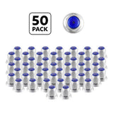 33mm x 2" Chrome Steel Reflector Nut Cover with Flange - Push On, 50 Pack