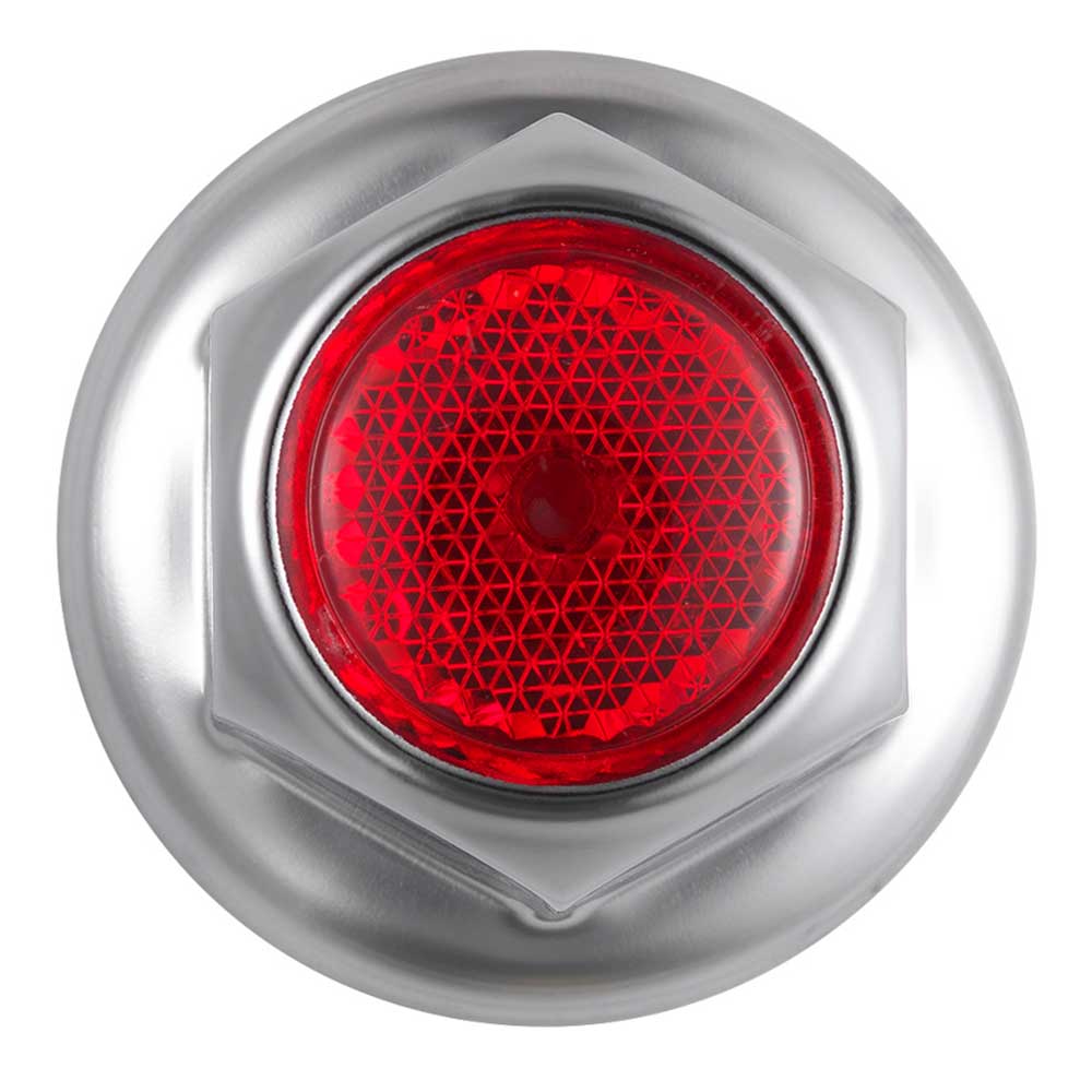 33mm x 2" Chrome Steel Reflector Nut Cover with Flange - Push On