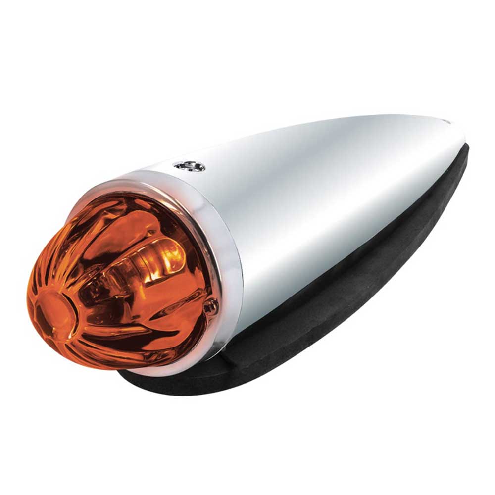 Chrome Die Cast Torpedo Cab Light with Watermelon Glass Lens & 1156 Bulb