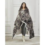 50" x 70" Hooded Sherpa River Rock Wearable Throw