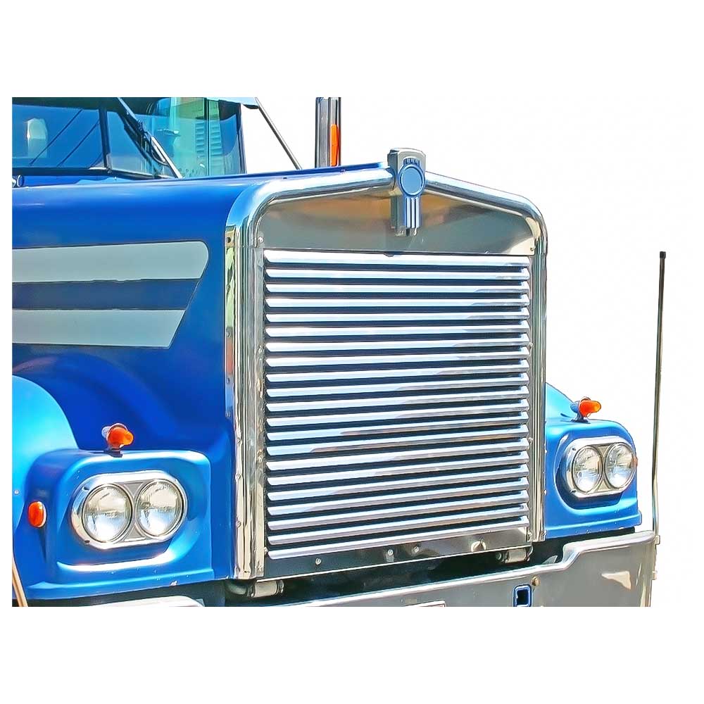 Stainless Hood Grill Insert with 21 Louvers 1970 - 1982 Kenworth W900A