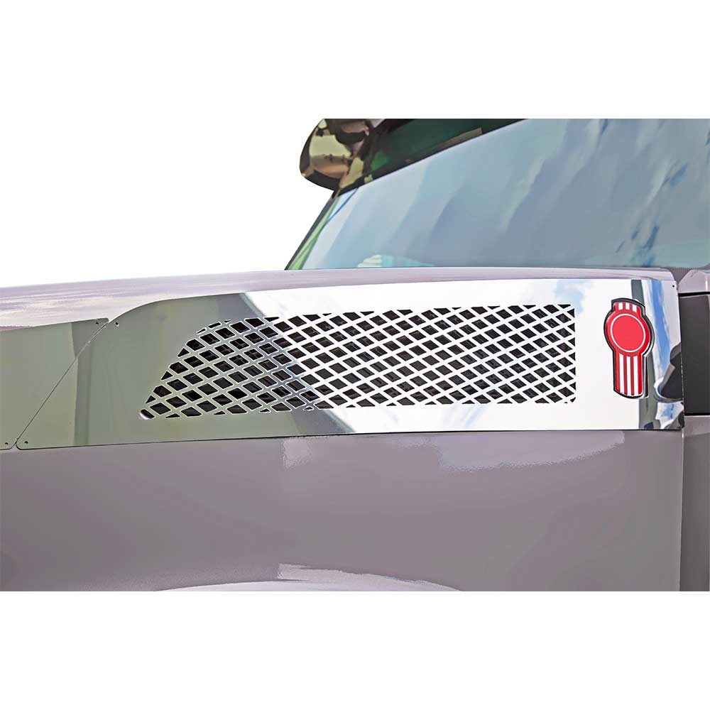 Kenworth T880 2014-24 Stainless Steel Hood Vent Mesh and Surround