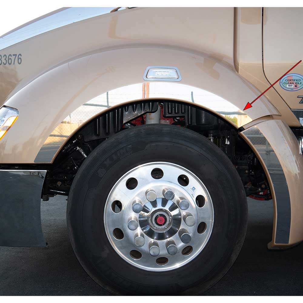 3" Stainless Steel Fender Wheel Trim for 2013 - 2021 Kenworth T680