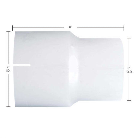 7"ID To 5"OD chrome reducer, close-up