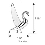 Deluxe Vintage Wing Swan Chrome Hood Ornament