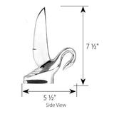 Classic Chrome Swan Hood Ornament with Vintage Wings