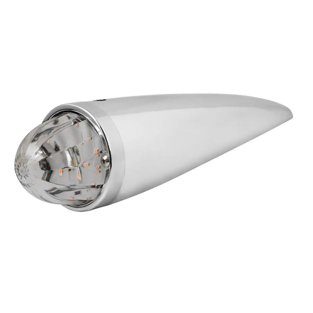 3.5" x 14.5" Amber Watermelon Chrome Plastic Cab Light with SS Bezel
