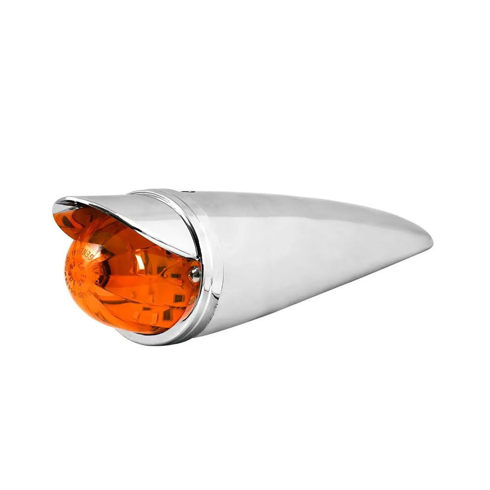 3.5" x 14.5" Amber Watermelon Chrome Plastic Cab Light with Visor