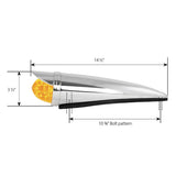 3.5" x 14.5" Amber Watermelon Chrome Plastic Cab Light with Visor