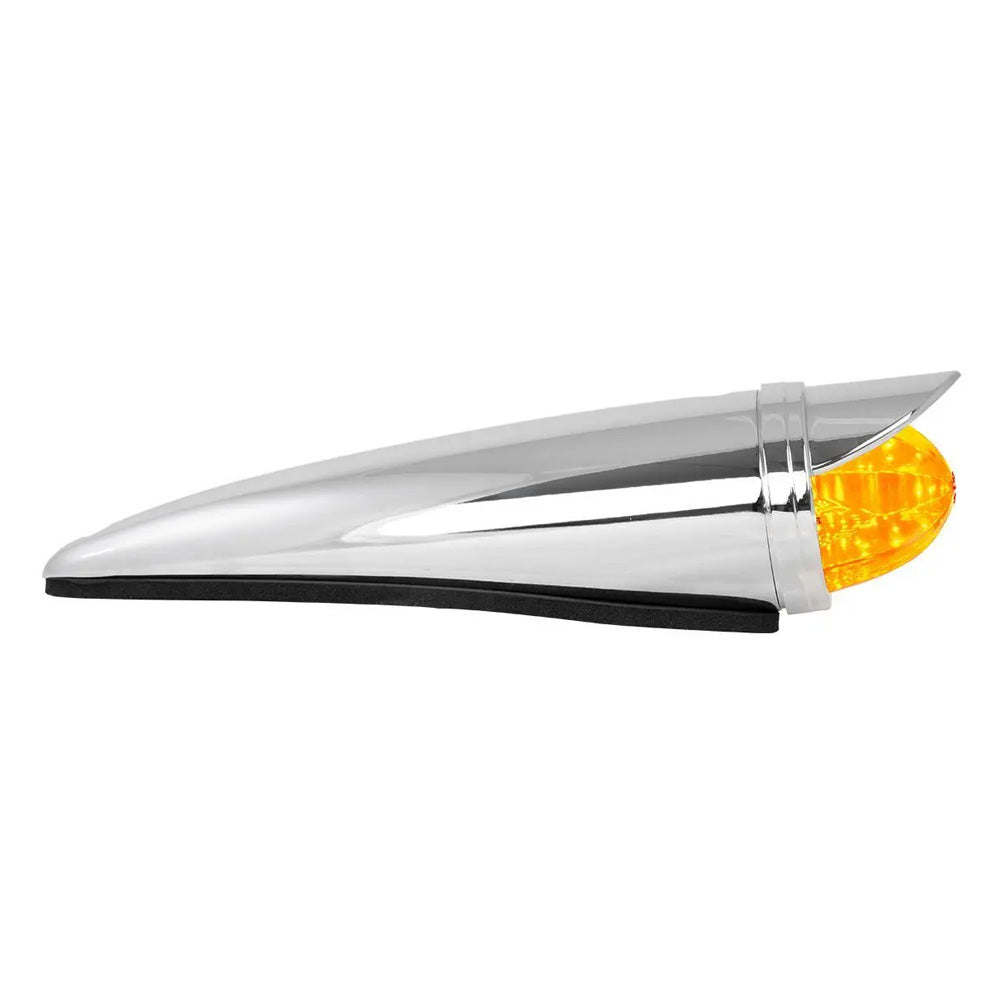 3.5" x 14.5" Amber Watermelon Chrome Plastic Cab Light with Visor