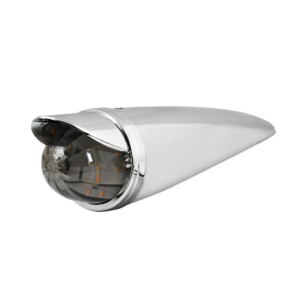 3.5" x 14.5" Amber Watermelon Chrome Plastic Cab Light with Visor