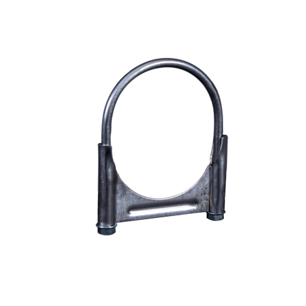 4" Chrome Round Bolt Single Saddle Exhaust Clamp