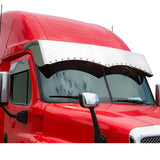 2007-2024 FL Cascadia 18" Stainless Steel Twisted Drop Visor with Twenty 3/4" Light Hole Cutouts