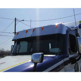 Freightliner Cascadia 2007-2024 Day Cab 16" SS Visor with Five OEM Light Hole Cutouts