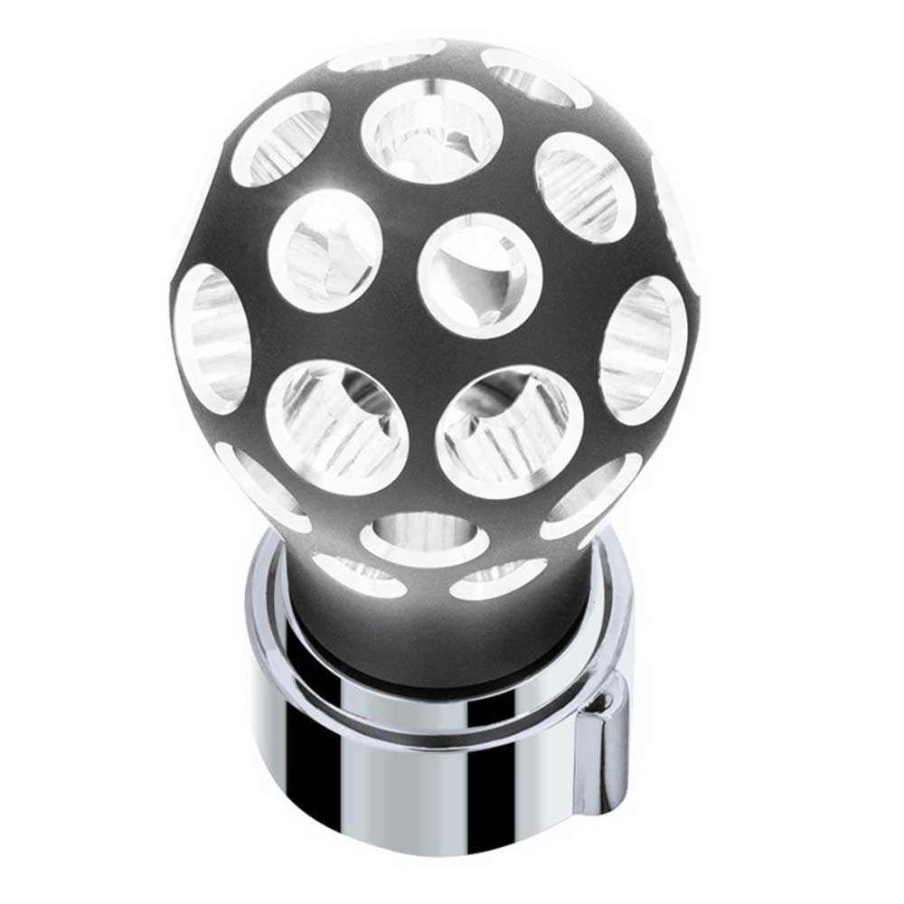 Phoenix Style Ball Gearshift Matte Black Knob with LED 9/10 Speed Adapter - Thread On