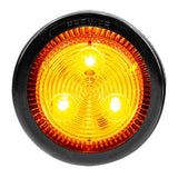2" Low Profile Round Amber 3 LED Marker Light with Grommet & Plug