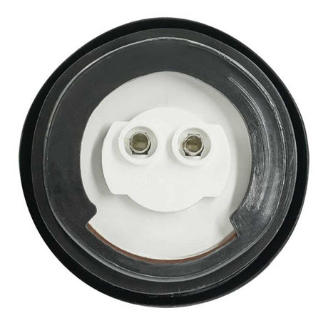 2" Low profile round amber 3 LED marker light with grommet and plug from another angle