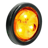 2" Low Profile Round Amber 3 LED Marker Light with Grommet & Plug