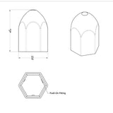 3/4" X 1-3/8" Chrome Plastic Nut Cover - Push on 50 pack