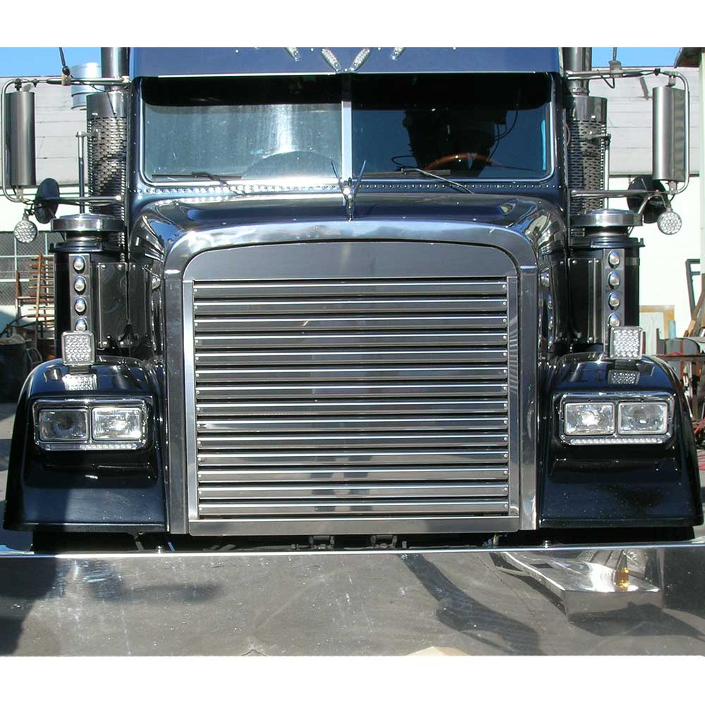 Freightliner Classic, XL, FLD120 Stainless Steel Hood Grill with 13 Horizontal Bars