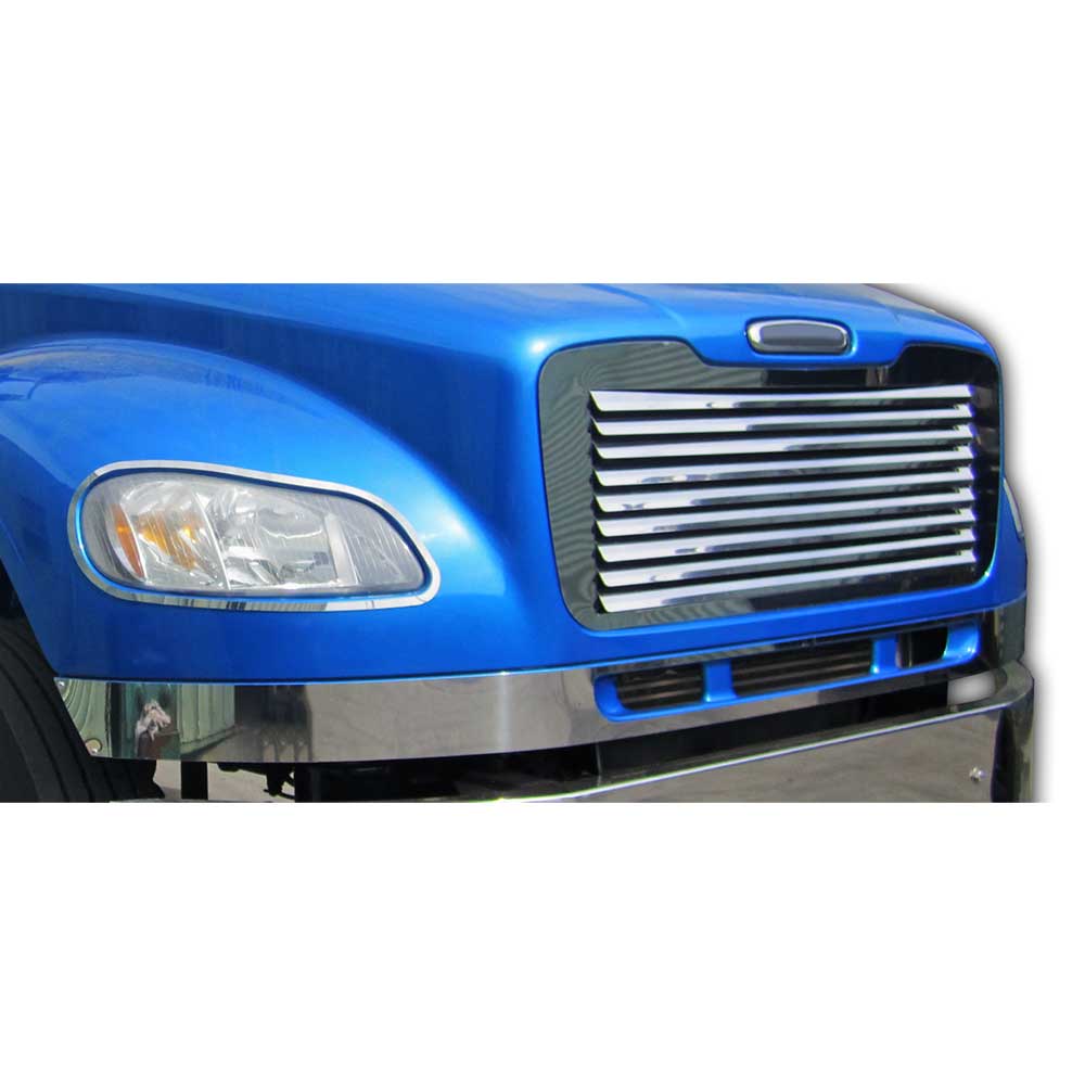 Freightliner M2 Stainless Steel Hood Grill Insert with 9 Louvers