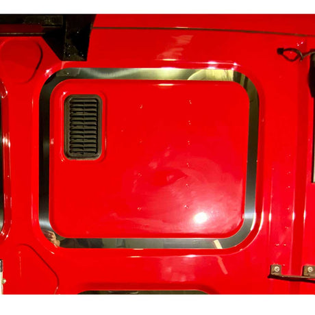 Freightliner Cascadia stainless steel top rear square indent trim - pair for semi trucks