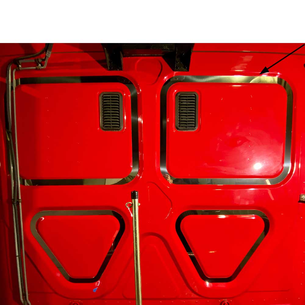 Freightliner Cascadia Stainless Steel Top Rear Square Indent Trim - Pair