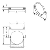 5"D Stainless Steel U-Bolt Exhaust Clamp