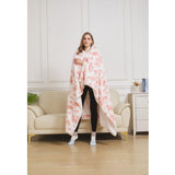 50" x 70" Hooded Sherpa Strawberry Cow Wearable Throw