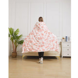 50" x 70" Hooded Sherpa Strawberry Cow Wearable Throw