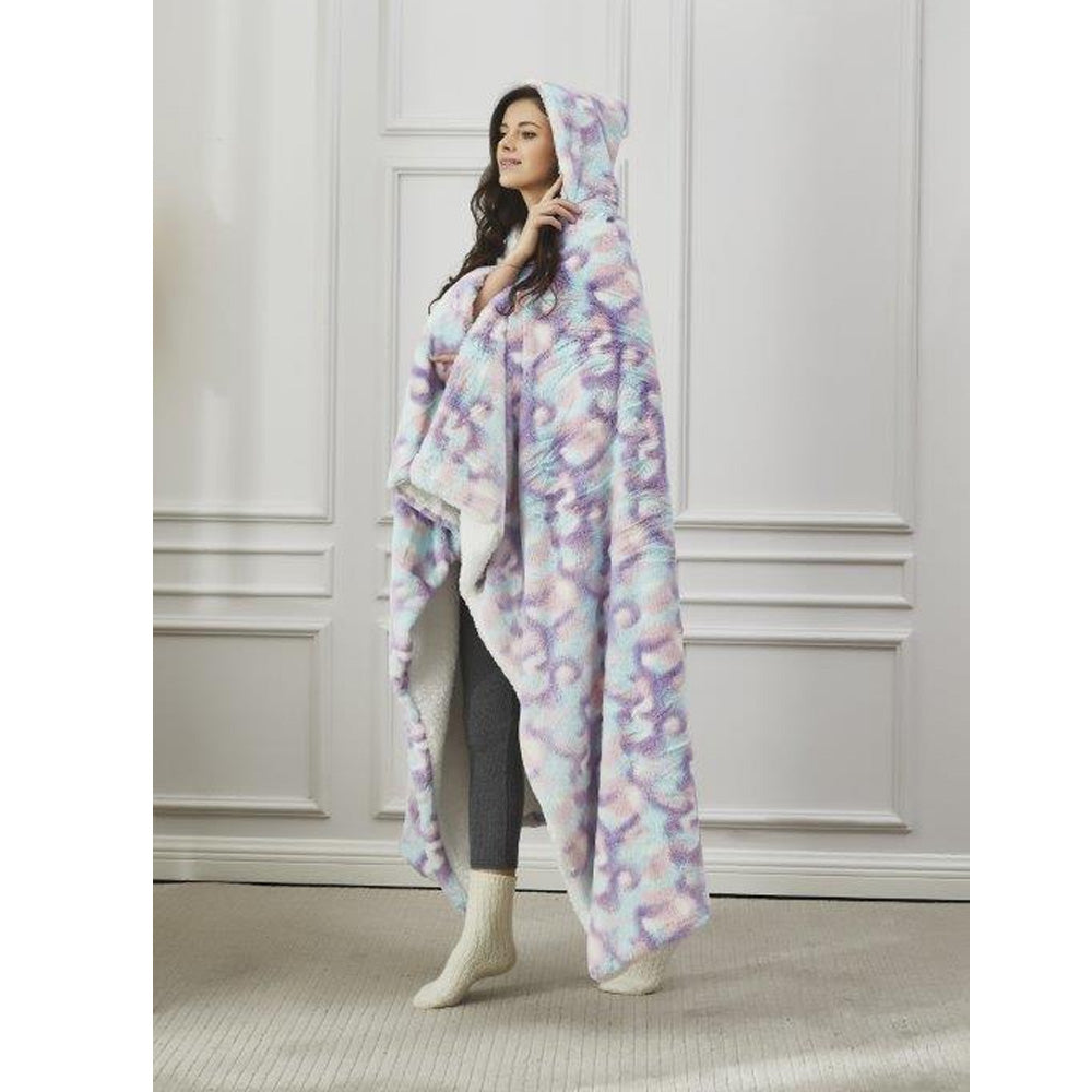 50" x 70" Hooded Sherpa Taffy Wearable Throw