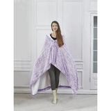 50" x 70" Hooded Sherpa Orchid Frost Wearable Throw