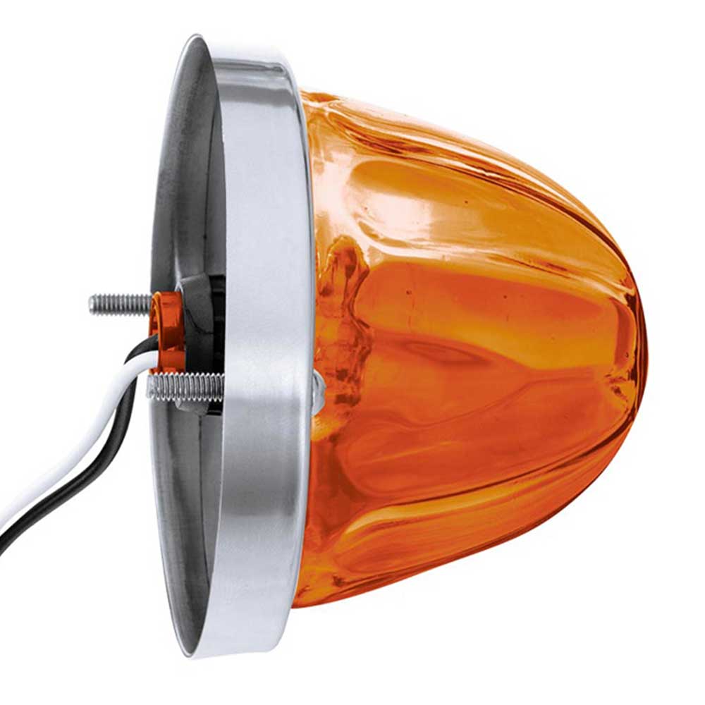 3-1/2" Glass Watermelon LED Light with Stainless Bezel Kit