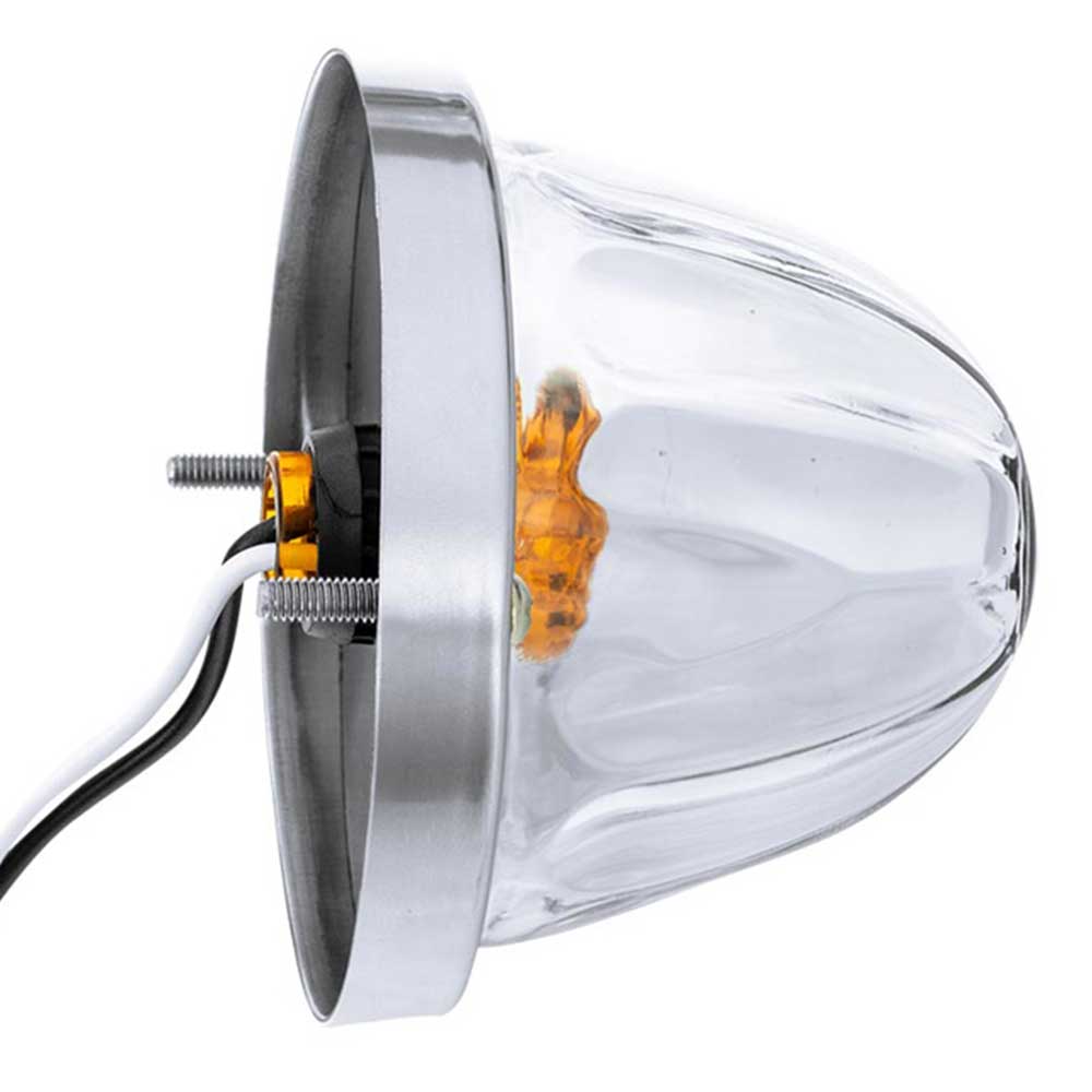 3-1/2" Glass Watermelon LED Light with Stainless Bezel Kit