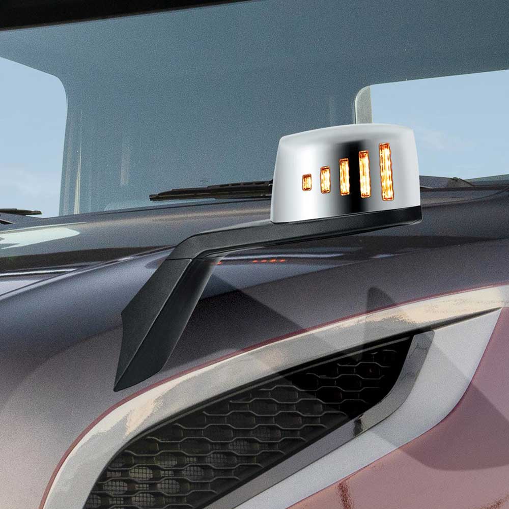 Volvo VNL 2018+ Hood Mirror Assembly with LED Lights