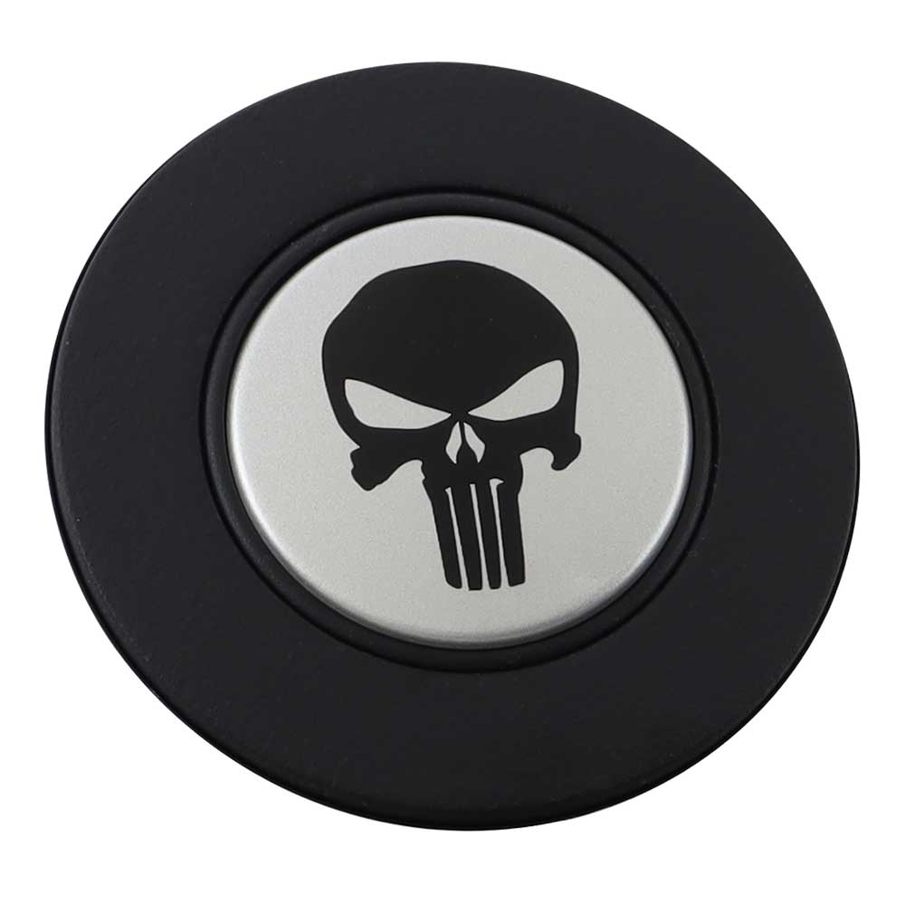 Magnetic Horn Button with Punisher on Silver Medallion