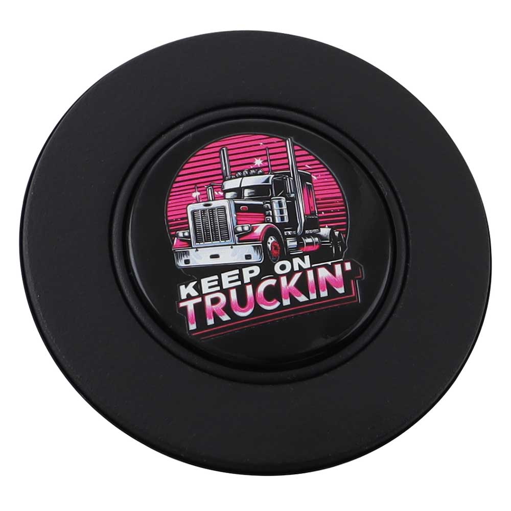 Magnetic Horn Button with Keep On Truckin on Black Medallion