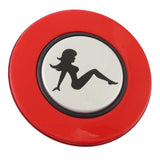 Magnetic Horn Button with Sitting Lady on Silver Medallion