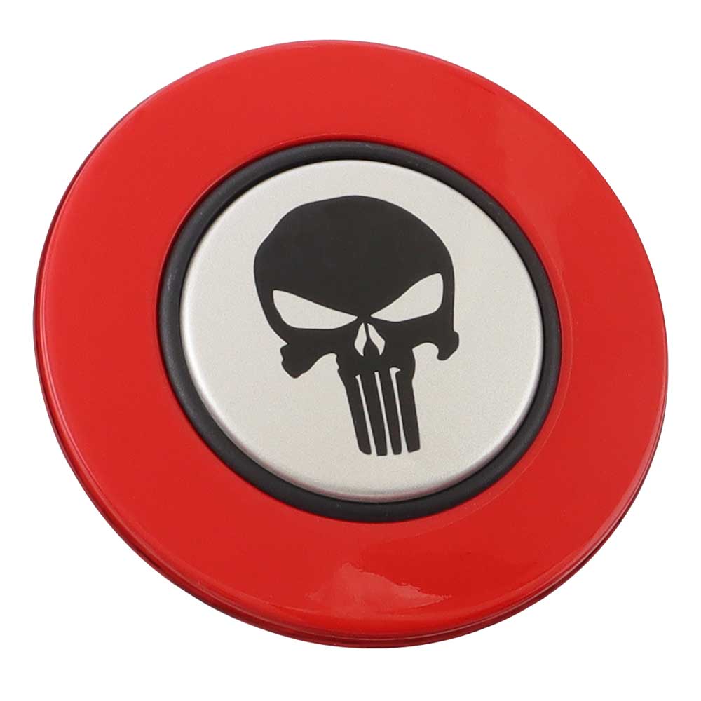 Magnetic Horn Button with Punisher on Silver Medallion