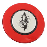 Magnetic Horn Button with Crawling Skull on Silver Medallion