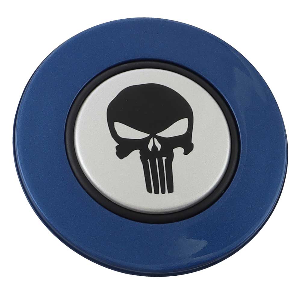 Magnetic Horn Button with Punisher on Silver Medallion