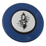 Magnetic Horn Button with Crawling Skull on Silver Medallion